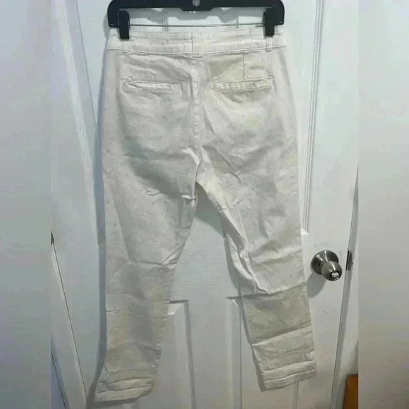 Chino by Anthropologie Pants Relaxed Women White Colorful Speckle Cotton Size 27 - Picture 4 of 6
